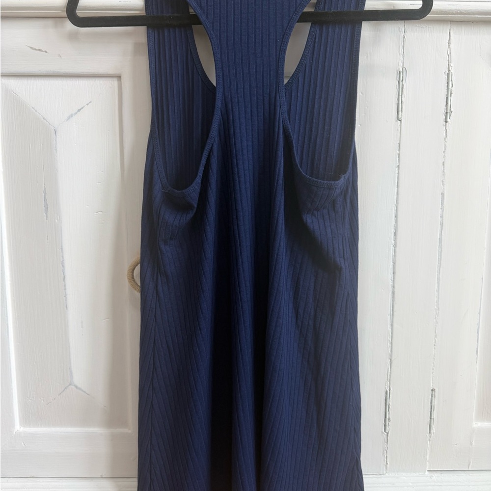 California Stitch, New Navy Ribbed Racerback Tank, Size Large - Picture 5 of 6